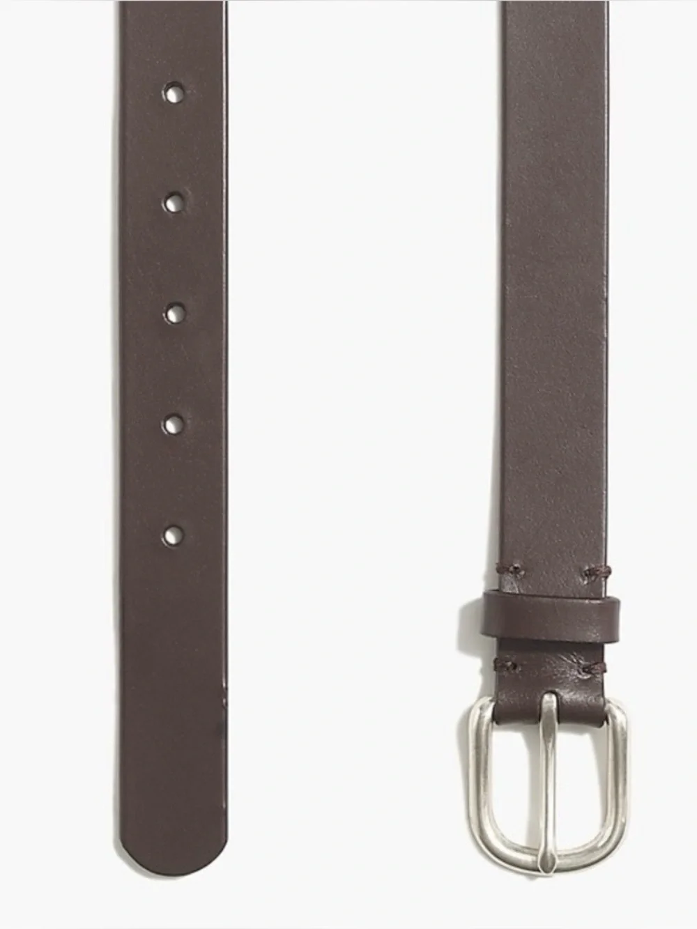 Crewcuts J. Crew Unisex Brown Belt Silver Buckle Genuine Buffalo Leather Size M